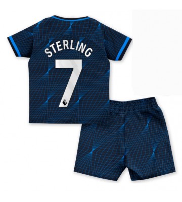 Chelsea Raheem Sterling #7 babykläder Bortatröja barn 2023-24 Korta ärmar (+ Korta byxor)